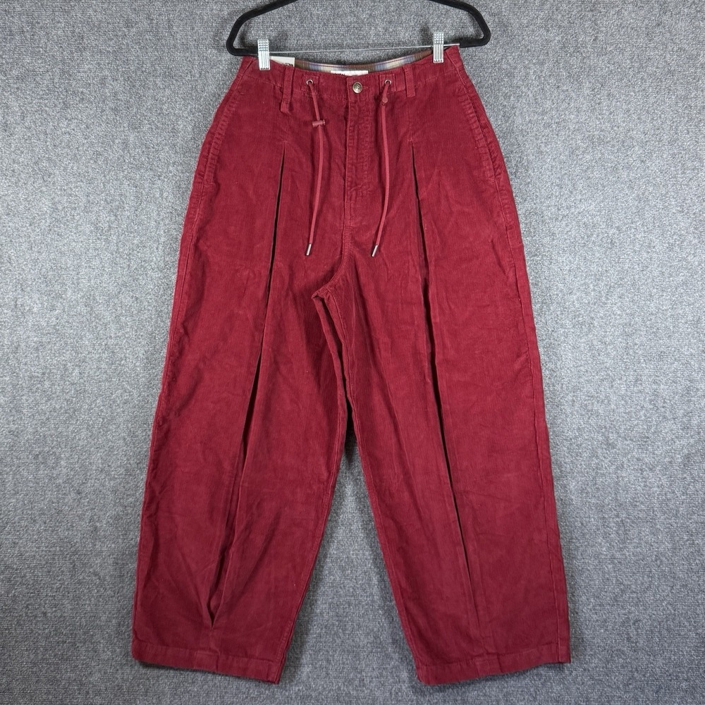 NWT Sample Pants OTW Vans Corduroy Pleated Baggy Pants Red Size 26x28 Unisex